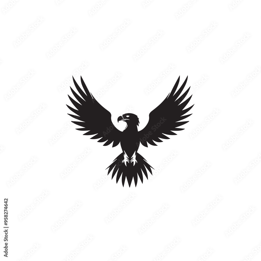 Naklejka premium Eagle in cartoon, doodle style . Image for t-shirt, web, mobile apps and ui. Isolated 2d vector illustration in logo, icon, sketch style, Eps 10, black and white. AI Generative