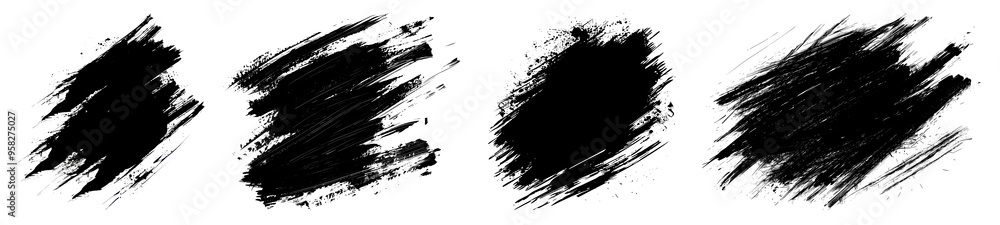 Abstract brush stroke png cut out element set Abstract brush stroke png cut out element set
