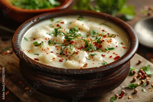 Soya Malai Chap Delicious Indian Vegetarian Soya Chaap with White Creamy Sauce photo