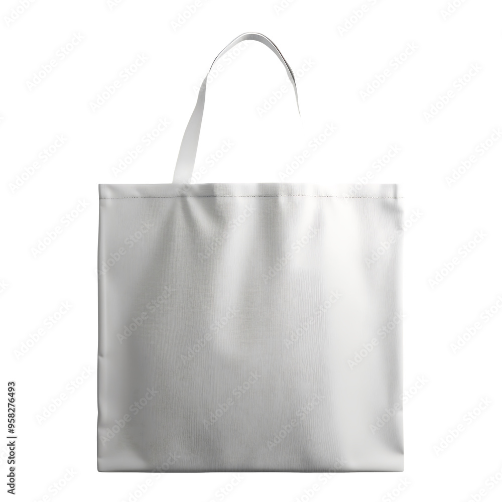 White Canvas Tote Bag with Two Handles Against a Black Background White Canvas Tote Bag with Two Handles Against a Black Background