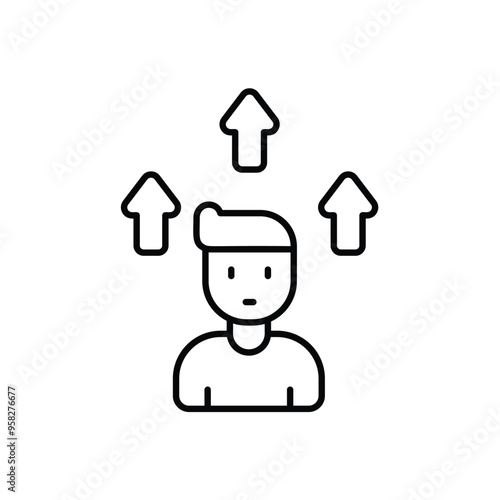self improvement line icon with white background vector stock illustration