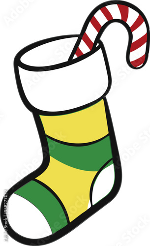 Cozy holiday stocking featuring colorful candy canes perfect for adding joy to your Christmas decor
