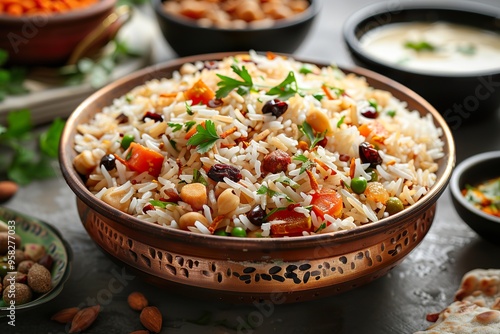 Sweet Kashmiri pulao featuring rice sugar saffron and mixed dry fruits