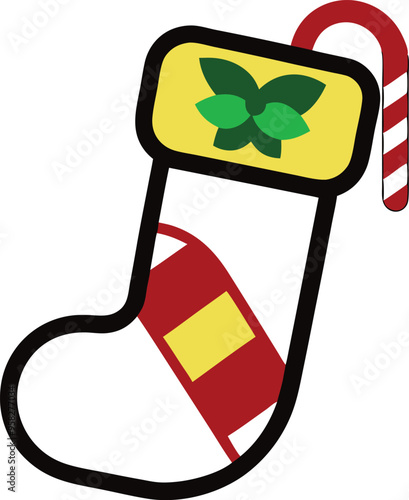 Classic Christmas stocking filled with festive candy canes for holiday cheer and sweet surprises
