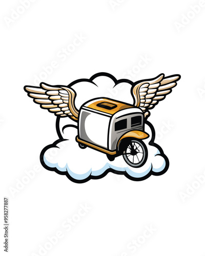 Create a surreal mashup of everyday objects like a toaster, a cloud, and wings.