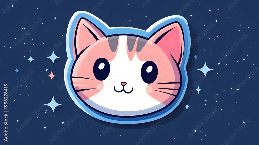 A flat design of a sticker that maintains clarity and impact at both large and small sizes A flat design of a sticker that maintains clarity and impact at both large and small sizes