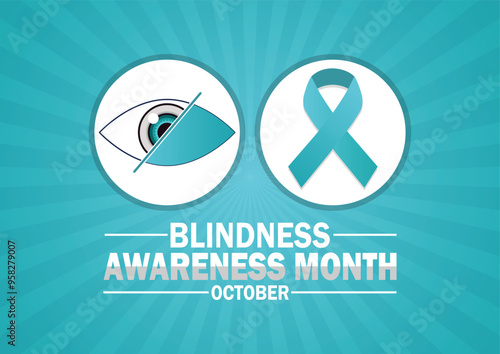 Blindness Awareness Month. October. Holiday concept. Template for background, banner, card, poster with text inscription. Vector illustration