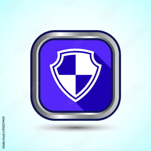 Free Download Shield Icon Button Design Illustration. Security, Protection Icon - GFXLoad