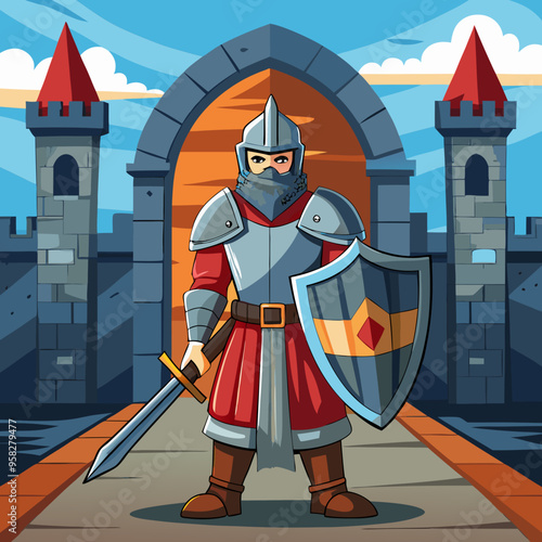 knight with sword and shield