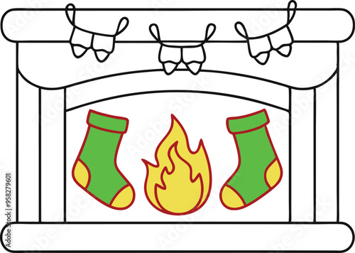 Sleek fireplace design with stockings hanging enhances a minimalist holiday decor

