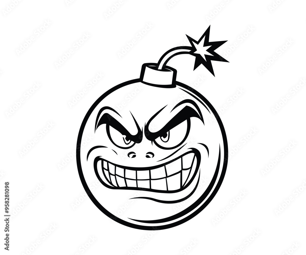 Angry Bomb Cartoon Vector Angry Bomb Cartoon Vector