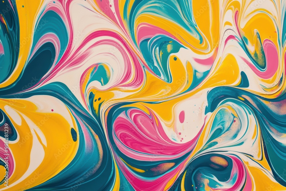 Fototapeta premium Colorful abstract liquid paint swirls background