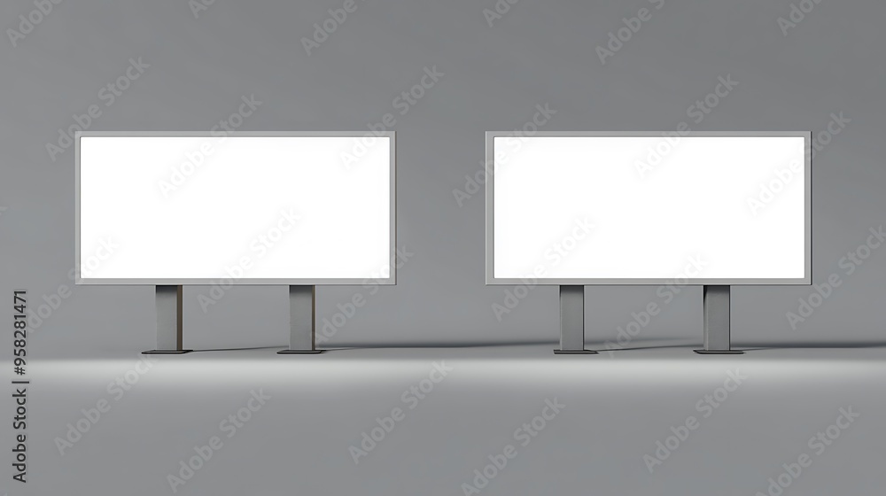 Fototapeta premium Two Blank White Screens Mockup