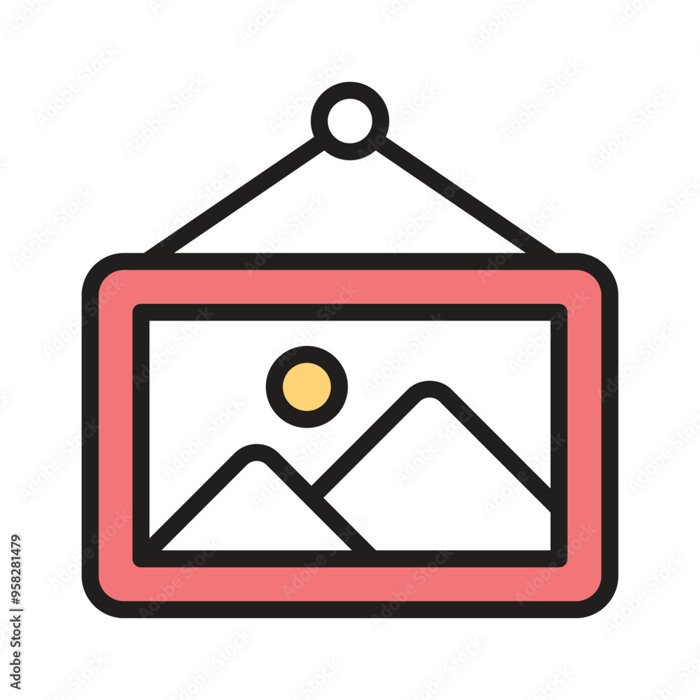 A stylish photo frame icon, perfect for decor theme A stylish photo frame icon, perfect for decor theme