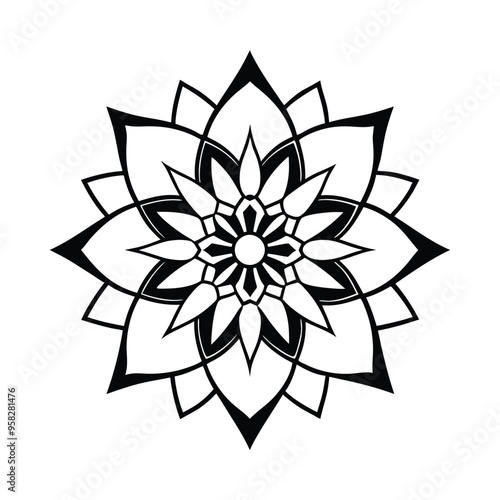 Round ornament frame or Circular pattern in the form of mandalas on a white background is composed of a large round for decoration as well as ethnic elements Arabic ornaments