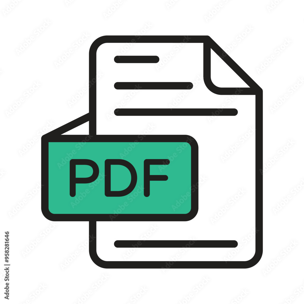 Professional PDF file icon, for representing digital documents Professional PDF file icon, for representing digital documents