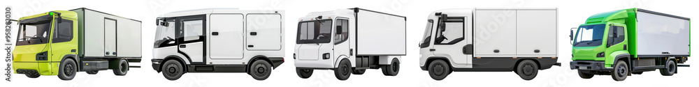 Delivery truck png cut out element set Delivery truck png cut out element set