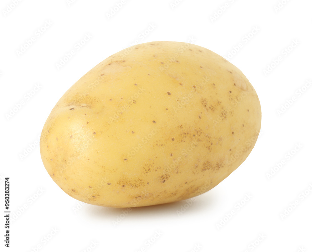 One fresh young potato isolated on white One fresh young potato isolated on white