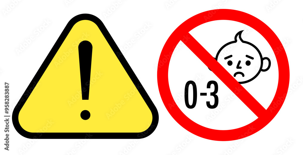 Choking hazard sign sticker or banner, not suitable for children under 3 years vector 10 eps Choking hazard sign sticker or banner, not suitable for children under 3 years vector 10 eps