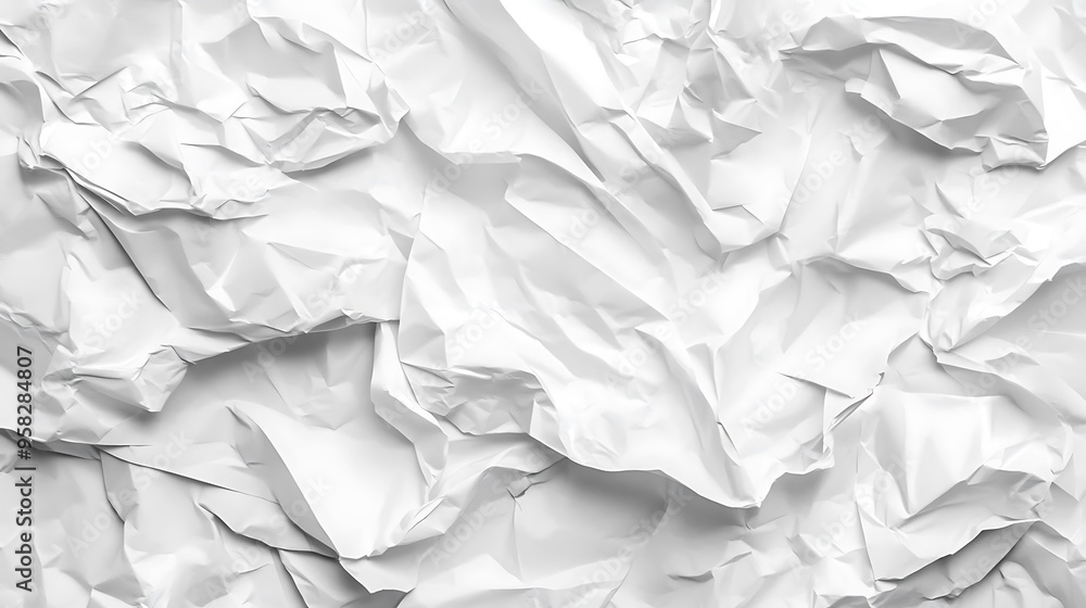Obraz premium Abstract Crumpled White Paper Texture