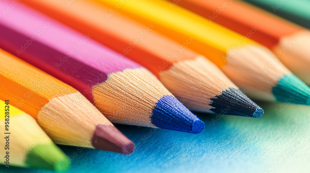 Fototapeta premium Colorful lines drawn on paper, perfect for making designs.