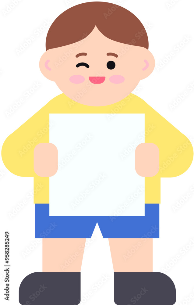 카드를 들고 있는 어린이 카드를 들고 있는 어린이
