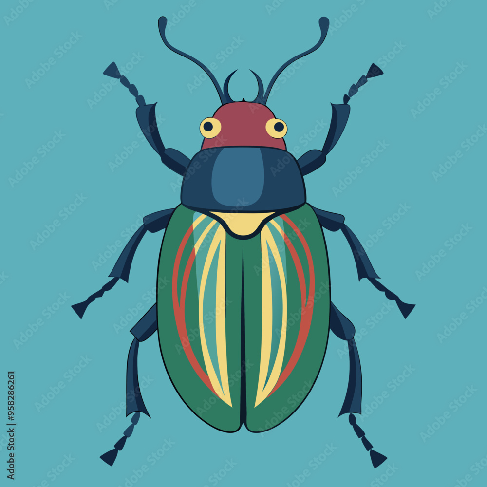 macro vector ilustartion of beetle insect macro vector ilustartion of beetle insect