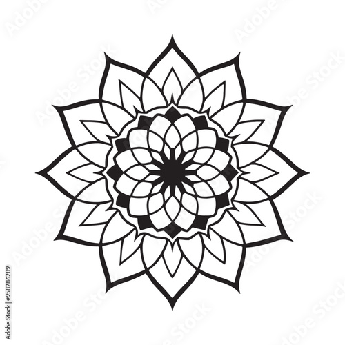 Round ornament frame or Circular pattern in the form of mandalas on a white background is composed of a large round for decoration as well as ethnic elements Arabic ornaments