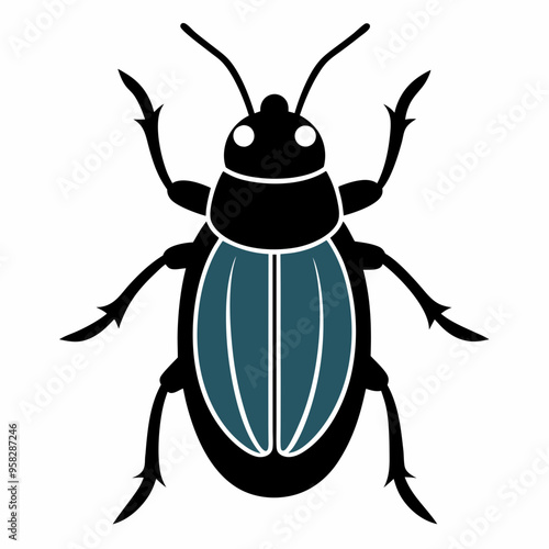 macro vector ilustartion of beetle insect 