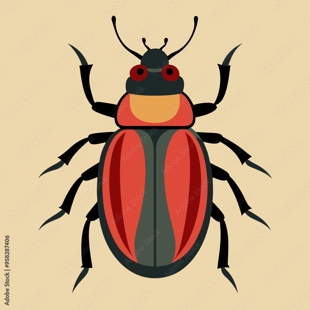 macro vector ilustartion of beetle insect macro vector ilustartion of beetle insect