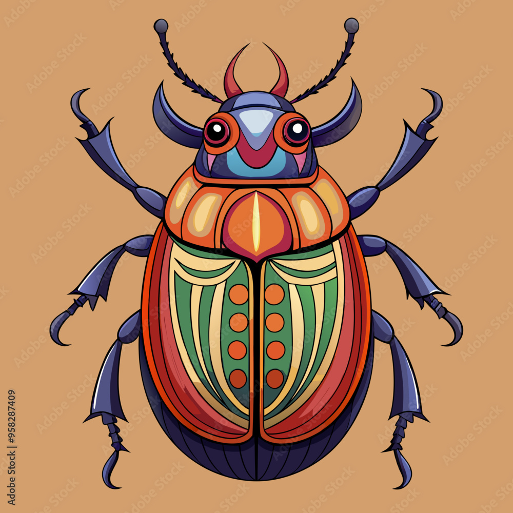 macro vector ilustartion of beetle insect macro vector ilustartion of beetle insect