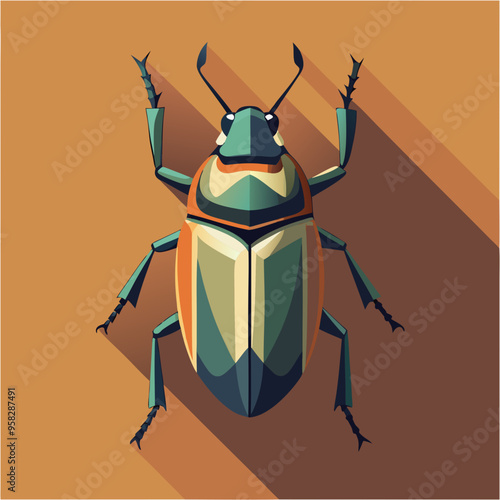 macro vector ilustartion of beetle insect 