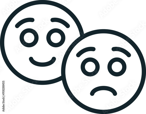 Happy and sad mood representing mental health issues