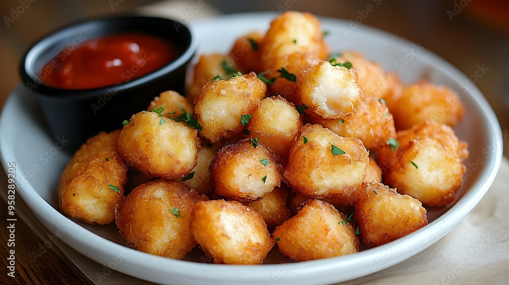 Crispy Fried Cheese Curds with Gooey Interior a Midwestern Snack Delight Crispy Fried Cheese Curds with Gooey Interior a Midwestern Snack Delight