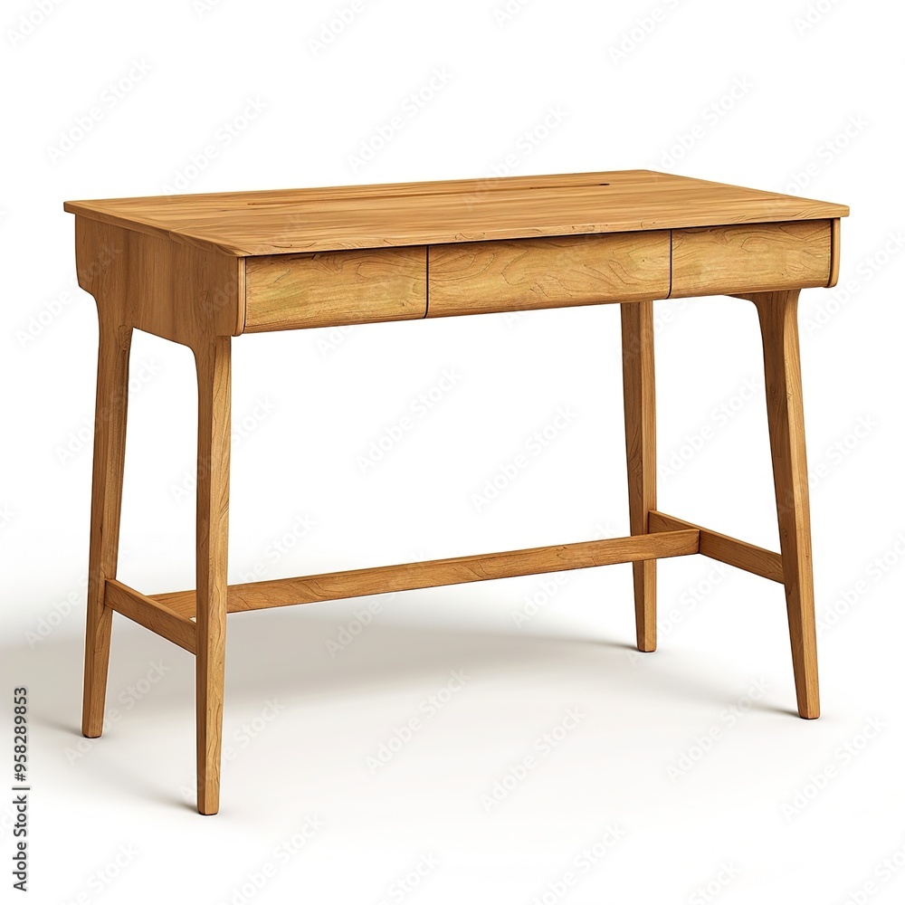 A wooden desk suitable for a home office isolated on a transparent background. A wooden desk suitable for a home office isolated on a transparent background.