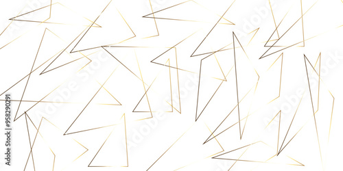Abstract background with liens and triangles shape on white background. White and golden geometric overlapping rectangle pattern Geometric background soft shadows as patten ..White polygon textured .