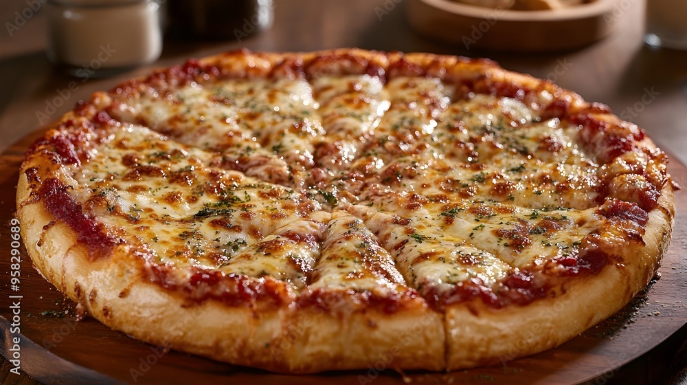 Mouthwatering Cheese Stuffed Crust Pizza with Melted Mozzarella Topping Mouthwatering Cheese Stuffed Crust Pizza with Melted Mozzarella Topping