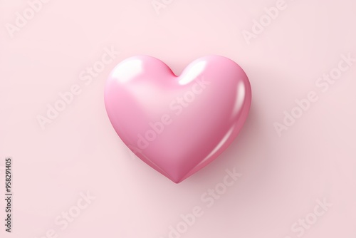 Pink heart isolated on background, flat lay, vecor illustration