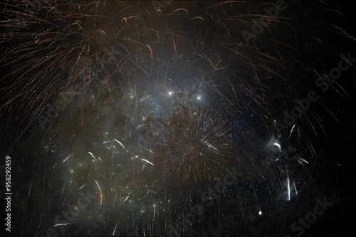 fireworks in the night sky