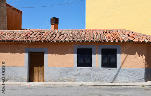 Typical rural house in Solosancho, Avila province, Spain photo