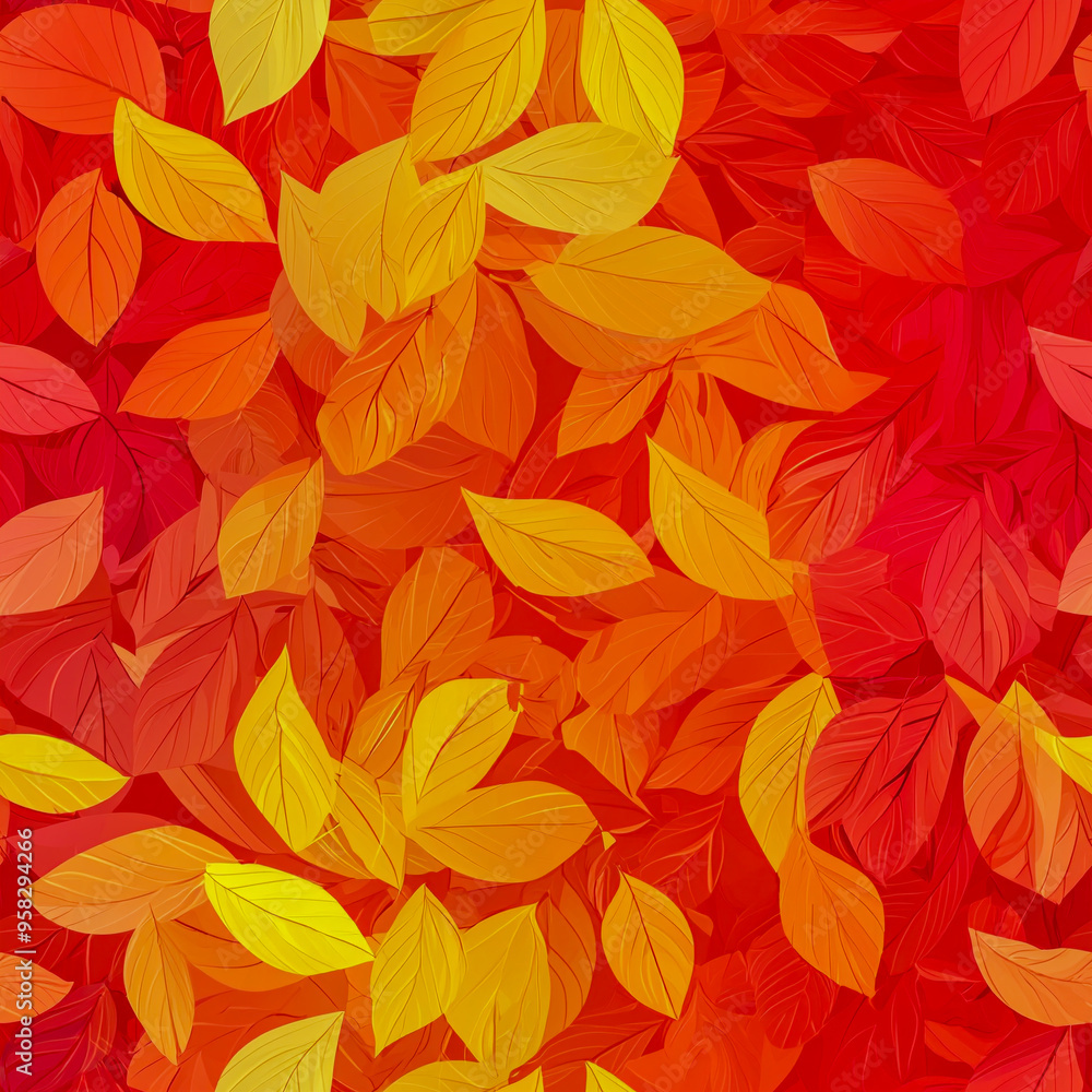 Red tone leaf background image, tile Red tone leaf background image, tile
