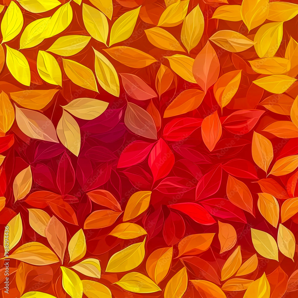 Red tone leaf background image, tile Red tone leaf background image, tile