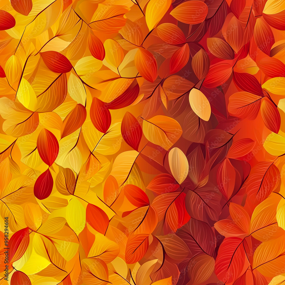 Red tone leaf background image, tile Red tone leaf background image, tile