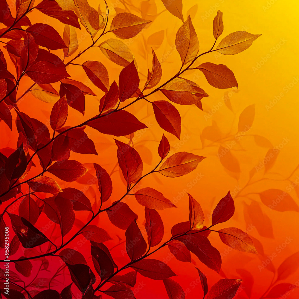 Red tone leaf background image, tile Red tone leaf background image, tile