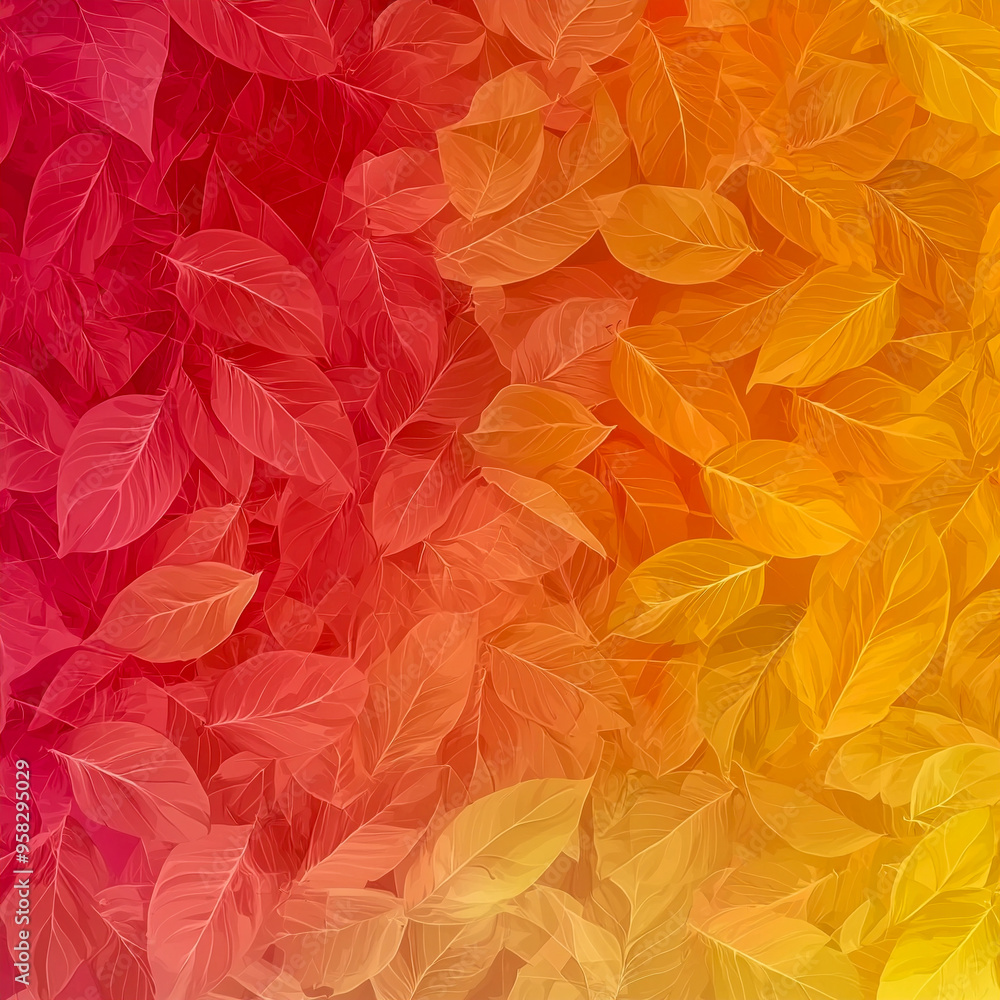 Red tone leaf background image, tile Red tone leaf background image, tile
