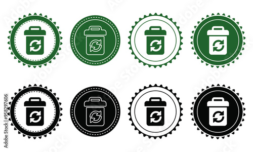 Ecology icon set. Ecology Stamps. Environment, sustainability, nature, recycle, renewable energy; electric bike, eco-friendly, forest, wind power, green symbol. Solid icons vector collection.