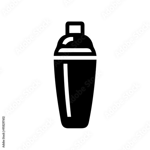 Black icon of a cocktail shaker, Modern simple vector illustration