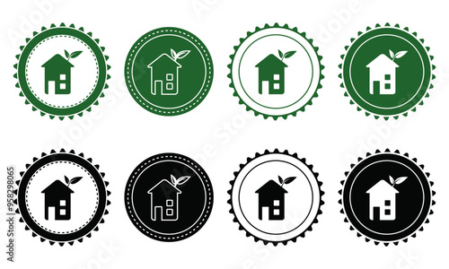 Ecology icon set. Ecology Stamps. Environment, sustainability, nature, recycle, renewable energy; electric bike, eco-friendly, forest, wind power, green symbol. Solid icons vector collection.