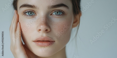 Elegant Beauty Close-Up Portrait photo