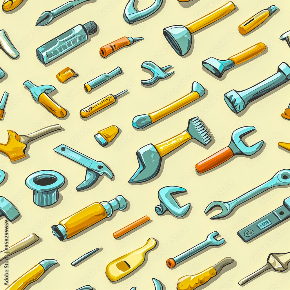 Background image with tool pattern, tile Background image with tool pattern, tile